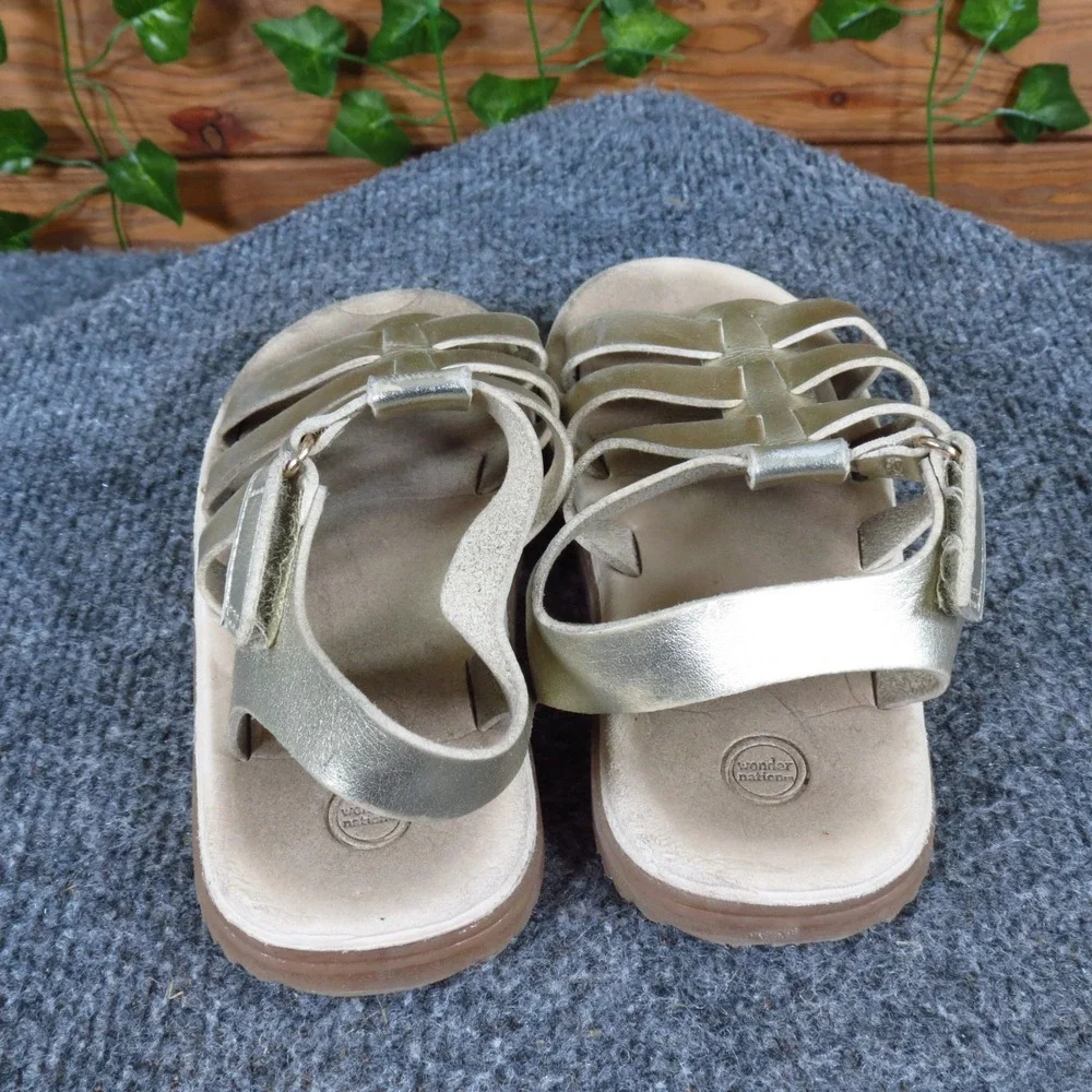 Wonder Nation Fisherman Toddler Girls Sandal Size 11C Casual Gold‎ Metallic